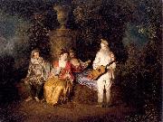 Party of Four WATTEAU, Antoine